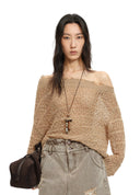 Openwork Textured Knit Sweater