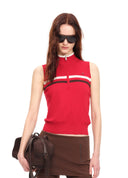 Half-Zip Stripe Knit Tank