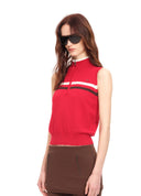 Half-Zip Stripe Knit Tank