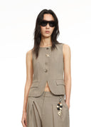 Paneled Tailored Vest