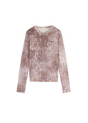 Illusion Print Mesh Top
