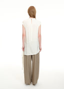 Satin Stand Collar Long Top