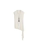 Satin Stand Collar Long Top