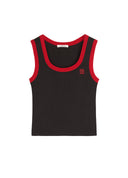 Number Embroidered Knit Tank