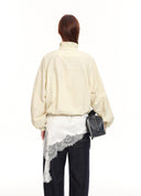 White Satin Lace Cami Top