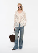 Ivory Floral Lace Long Top
