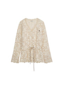Ivory Floral Lace Long Top