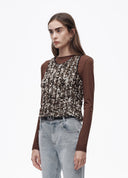 Gold Sequin Layered Top