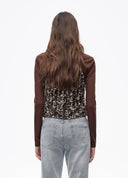 Gold Sequin Layered Top