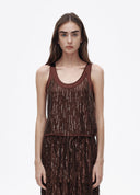 Dark Brown Tiered Sequin Top