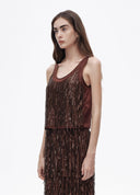 Dark Brown Tiered Sequin Top