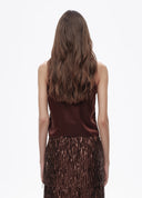 Dark Brown Tiered Sequin Top