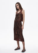 Dark Brown Tiered Sequin Top