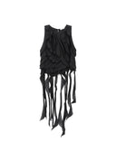 Black Sheer Fringe Top