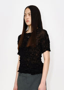 Dark Crinkle-Texture T-Shirt