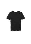 Dark Crinkle-Texture T-Shirt