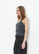 Grey Chain-Detail Knit Cami Top