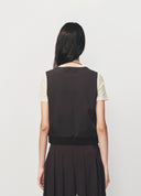 Brown Coffee Utility Style Cropped Vest