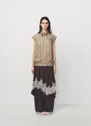 Sand Deconstructed Utility Style Leather Vest