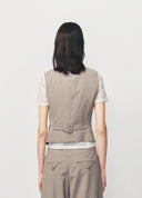 Cinnamon Metal Buckle Slim Fit Vest