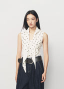 Brown Coffee Striped Henley U Neck Knit Vest