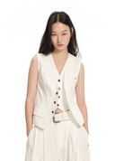 Sheer Cut-Out Layered Vest