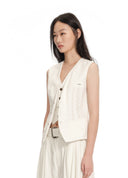 Sheer Cut-Out Layered Vest