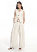 Sheer Cut-Out Layered Vest