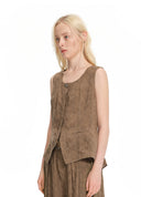 Jacquard U-Neck Vest