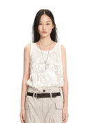 Sequin-panelled tank top