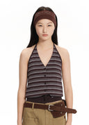 Striped Halter Knit Tank