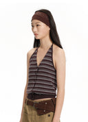 Striped Halter Knit Tank