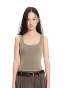Deep U-Neck Knit Tank