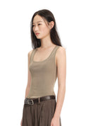 Deep U-Neck Knit Tank