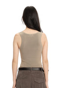 Deep U-Neck Knit Tank