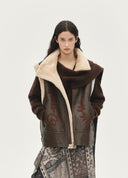 Embroidered Shearling Vest