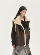 Embroidered Shearling Vest