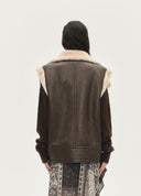 Embroidered Shearling Vest