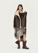 Embroidered Shearling Vest