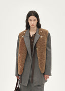 Reversible Brooch-Decorated Knit Vest