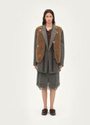 Reversible Brooch-Decorated Knit Vest